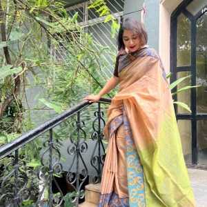 Dark Beige Handloom Jamdani